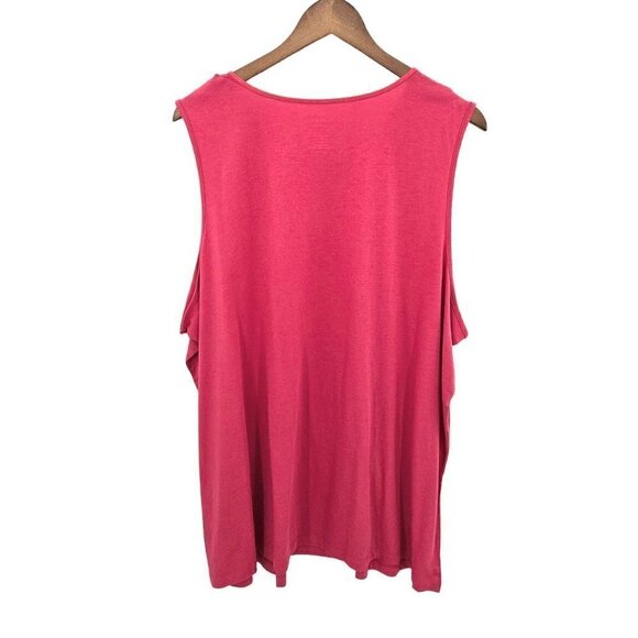 CJ BANKS Find Your Fit Everyday Fit Tank Top Womens Sz 3X Pink Cotton Modal NEW - Picture 2 of 5
